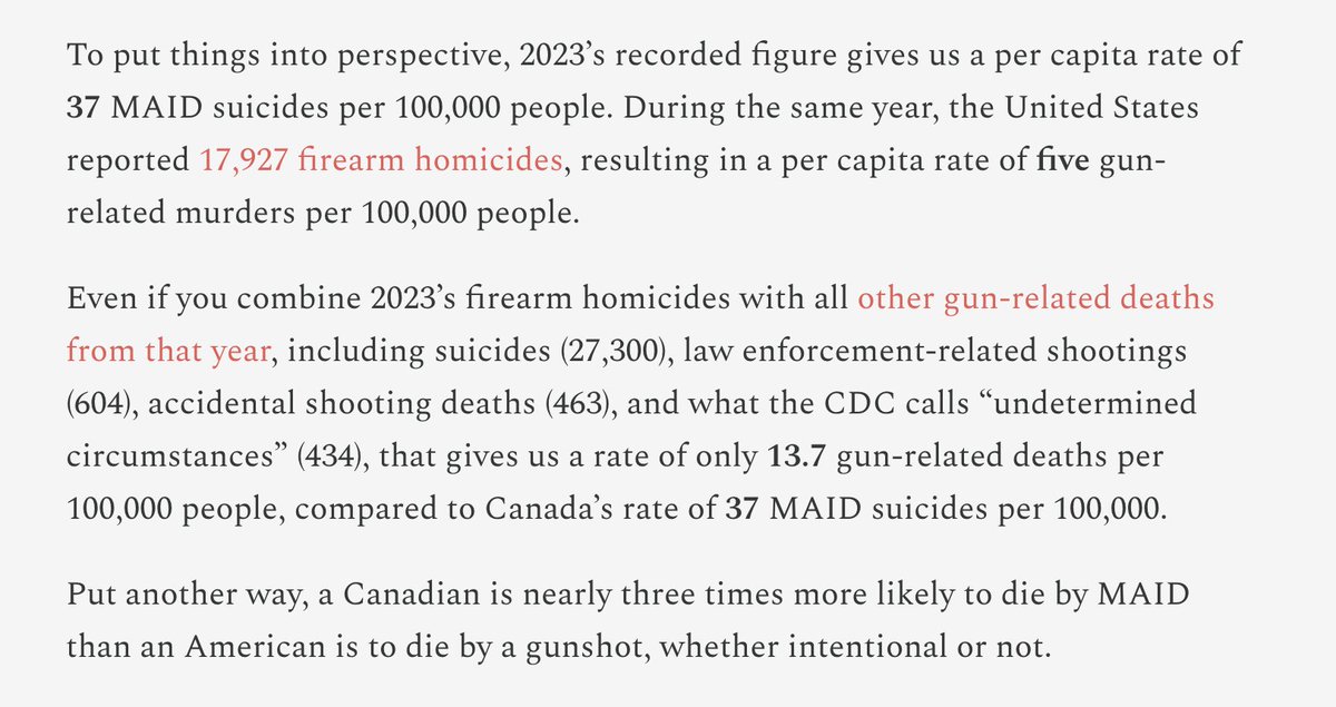 An important post from <a href="/BecketAdams/">T. Becket Adams</a> documenting how Canada is disturbingly pushing a record number of people to commit doctor-assisted suicide via the MAID program. 

tbecketadams.substack.com/p/where-does-s…