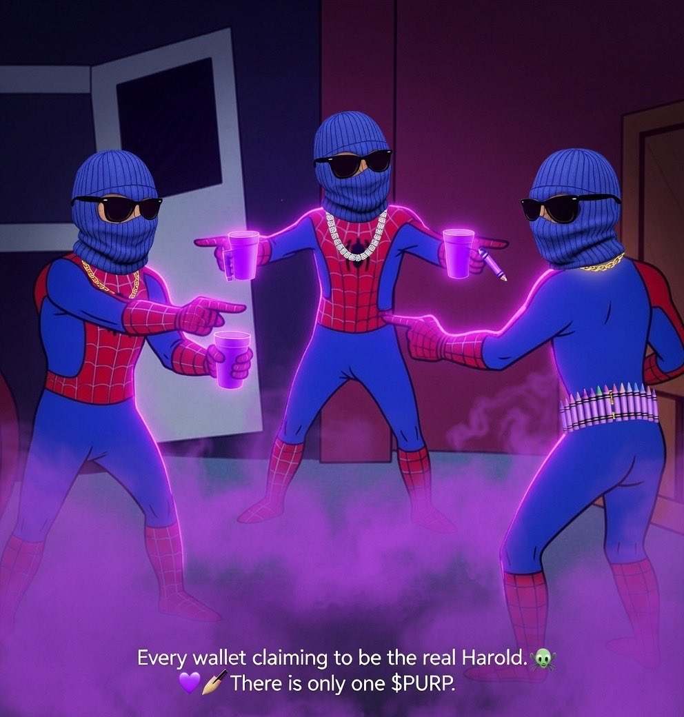 Every wallet claiming to be the real Harold. 🕷️🟣🖍️ There is only one $PURP.<a href="/DegenPurp/">Harold and the Purple Crayon ($PURP)</a>