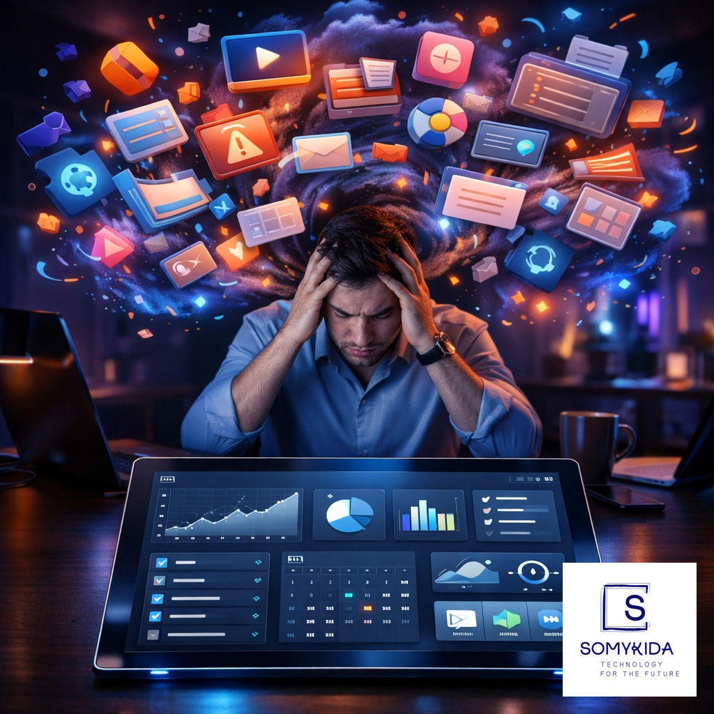 Is tool bloat killing your team's productivity? 🤯 Paying for 10 apps that don't talk to each other is an ROI killer. 

At Somykida, we build custom solutions to streamline your workflow and eliminate redundant costs. 🚀 

DM to start! #SaaS #CustomSoftware #Efficiency