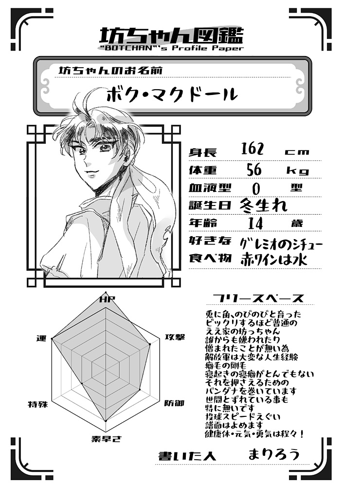 mira_shi_nico's tweet photo. 当日爆睡により間に合わずだったのですが
折角途中まで書いてあったのを最後まで記入
このタイミングで!!!! #坊ちゃん図鑑 https://t.co/JmfwCyviov