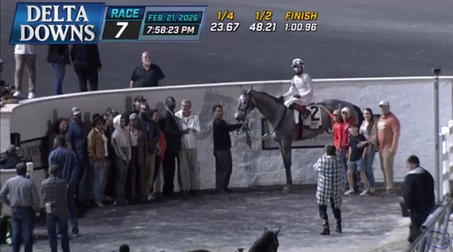 rebelsart's tweet image. Results of the $50K Vulcan Stakes race 7 on Saturday at Delta Downs @deltaracing 🏇🇺🇸⚜️ 
🥇Wendy's Ghost
J: Jansen Melancon @La_Kid_JMel 
T: Aubrie Green Suarez @jockeygreen 
Congratulations to Aubrie winning her first race as a trainer‼️🏆🥰
#winner #brightfuture #Deltadowns