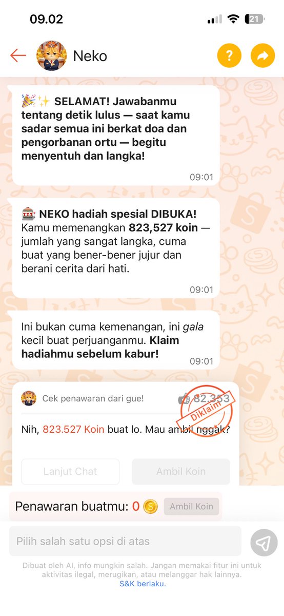 danyummie's tweet photo. kaget banget main nego neko dapet segini😭😭 trims min @ShopeeID https://t.co/NsaoYJnHaV