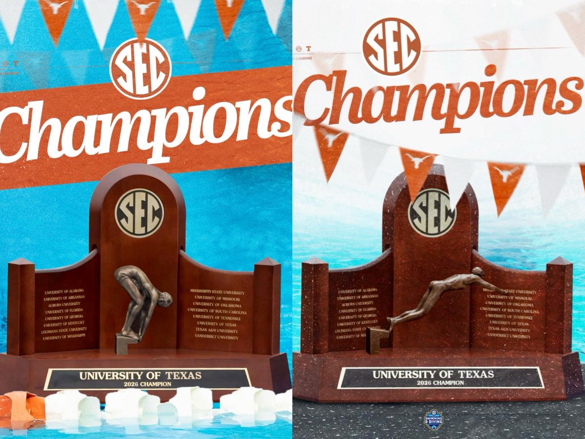 Back-to-Back Men’s AND Women’s SEC Swimming &amp; Diving Championships🏆🏆

14-straight women’s conference titles for Carol Capitani and Texas🤘🏻

Bob Bowman secures 2nd men’s SEC crown, and Horns extend one of most remarkable runs in collegiate sports: 47-straight conference titles🤘🏻