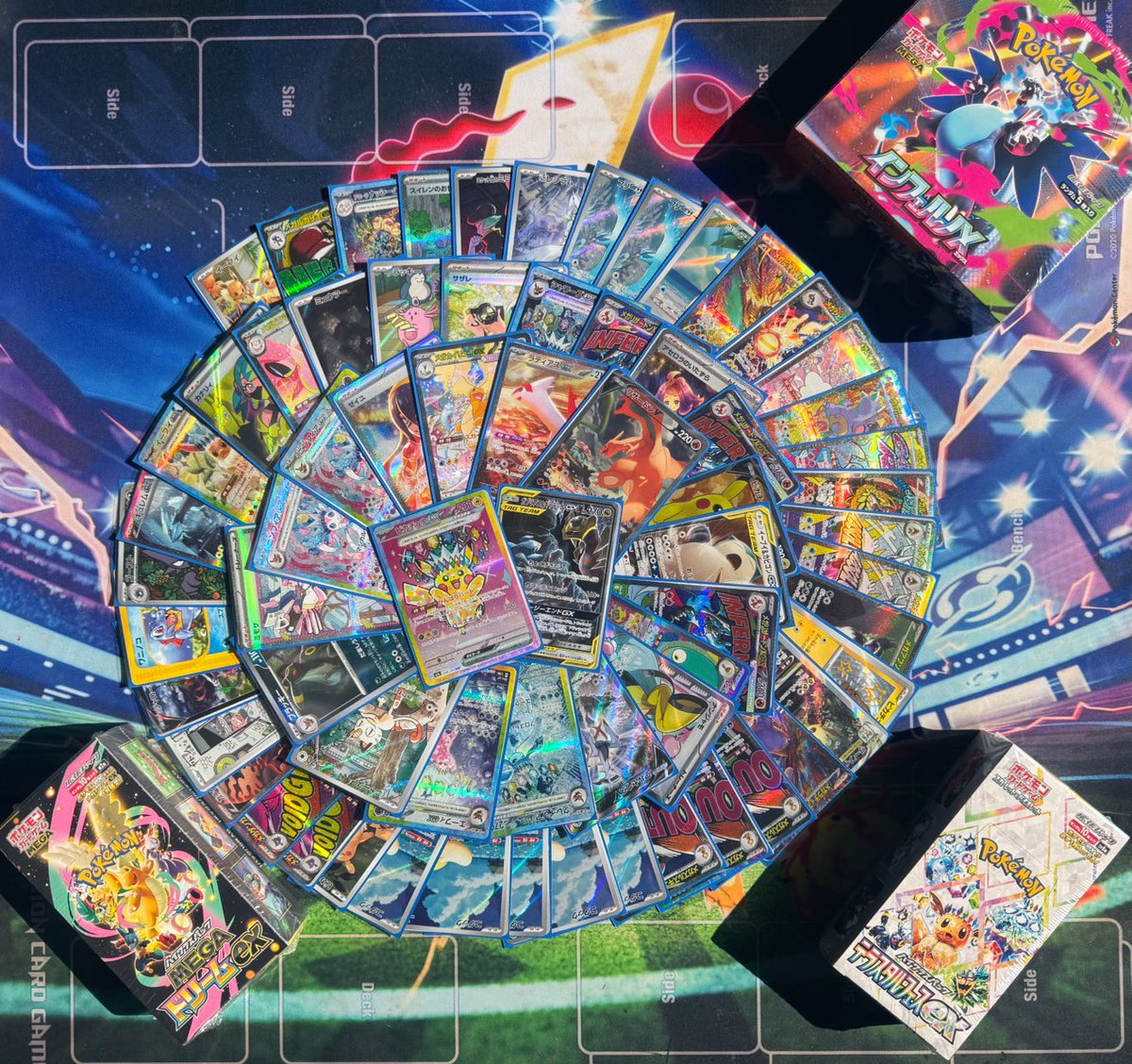 本日非完売の束行います🫡

スタート時間は19〜20時で▶️します

✨900×550p✨
ノーマル、AR、SR、画像のカード確定で入ってます🔥

ボックスだけ引き換えになってます✅

その他全て直封入💪

非完売なのでその場で全て開封していきます✨
投げは一律0.8

2回行動制で行います🫡
例