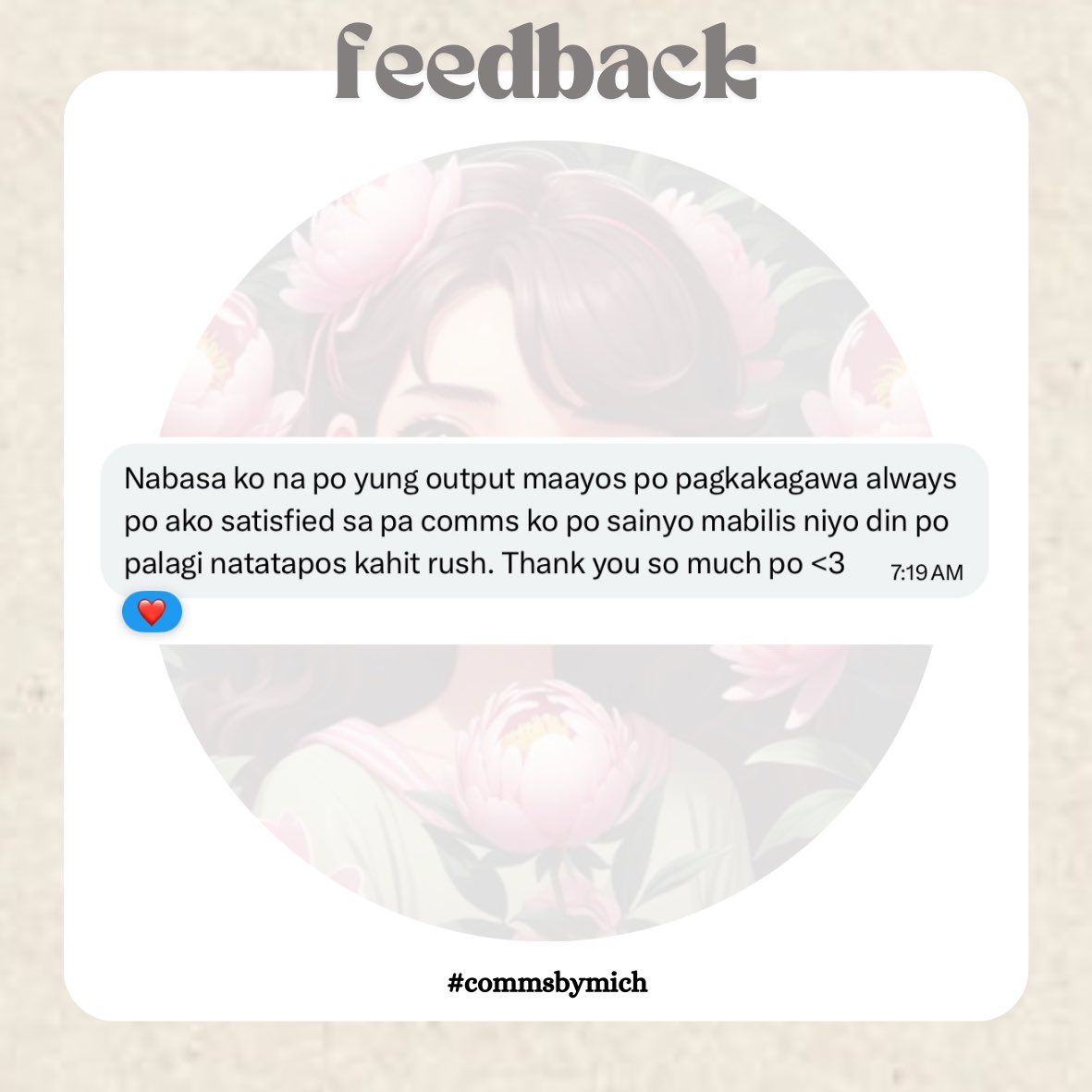 . ✿˚｡⋆ #commsbymich

super grateful for this feedback ♡ thank you so much po for trusting me!

Task: Documentary Q&amp;A