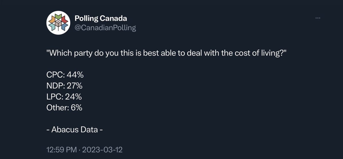 I’m just saying, Canadians should have listened to themselves…