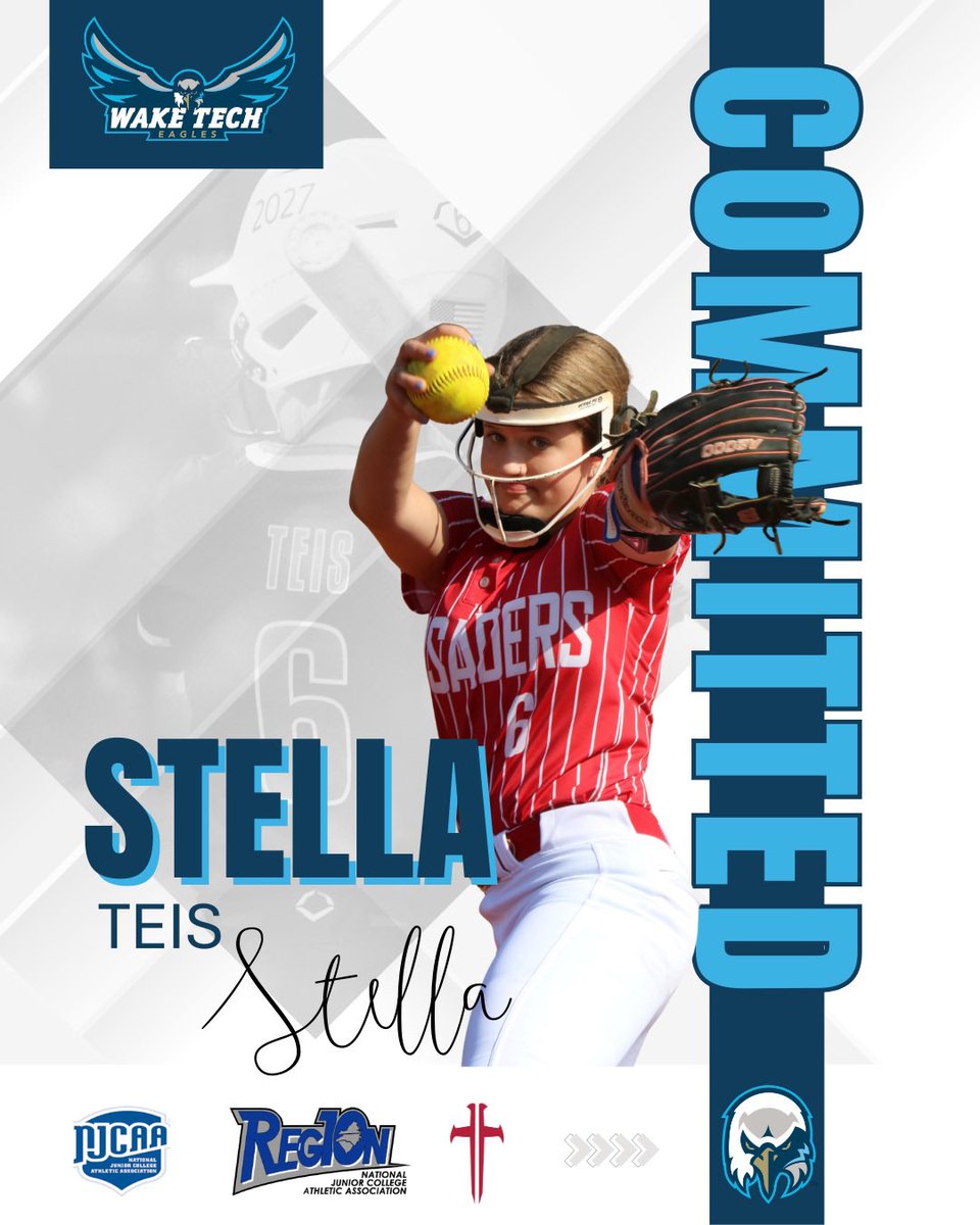 I am SO excited to announce my verbal commitment to continue my athletic and academic career at Wake Tech Community College!! I am so excited for the next chapter of my life. #Committed <a href="/waketechsports/">Wake Tech Eagles</a> <a href="/WakeTechSB/">Wake Tech Softball</a>