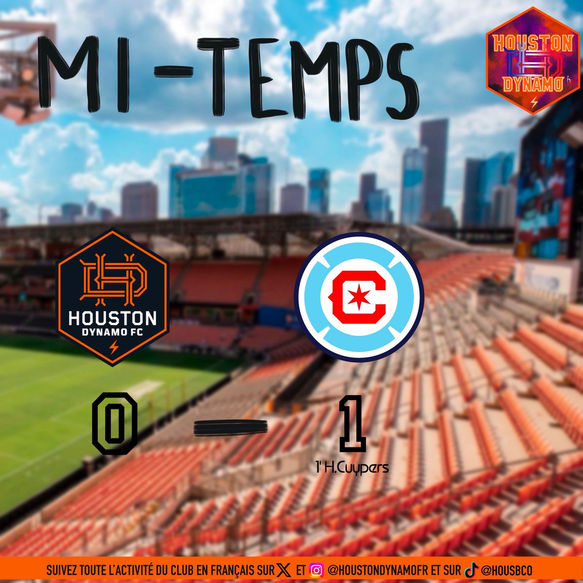 45’ C’est la pause au Shell Energy Stadium.

Houston est loin, très loin d’être convaincant.

Chicago mène logiquement.

Bogusz nous coûte le but sur une erreur… Incompréhensible.

#HoldItDown // #HOUvCHI // 0-1
