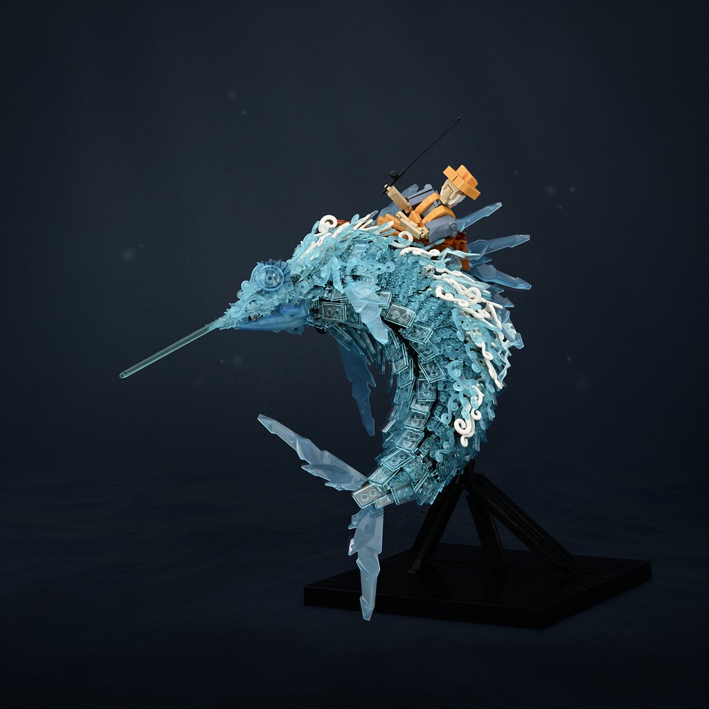 Old Man and the Sea for <a href="/legohouse/">ㅤ</a> by @kitnugent
RebelLUG is very proud to post Kit's LEGO House Masterpiece - on display until September 2026. 
Kit's unorthodox use of color and transparent plates, along with his organic shaping, truly bring Hemingway's Old Man and the Sea alive