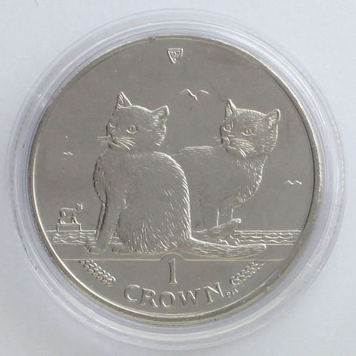 🇮🇲マン島 2003年 1クラウン白銅貨 バリニーズ🐈》 製 造