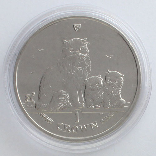 🇮🇲マン島 2005年 1クラウン白銅貨 ヒマラヤンの親子🐱》 製 造
