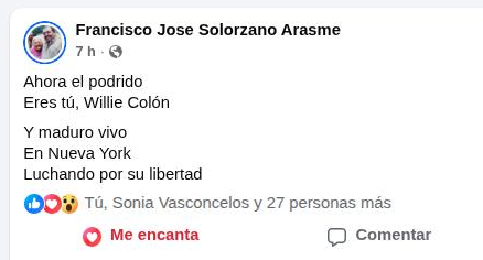 La respuesta que el gran y admirado fotógrafo venezolano Francisco Solórzano "Frasso" le dejó a Willie Colón, quien en 2013 hizo una broma terrible sobre la enfermedad de Hugo Chávez.