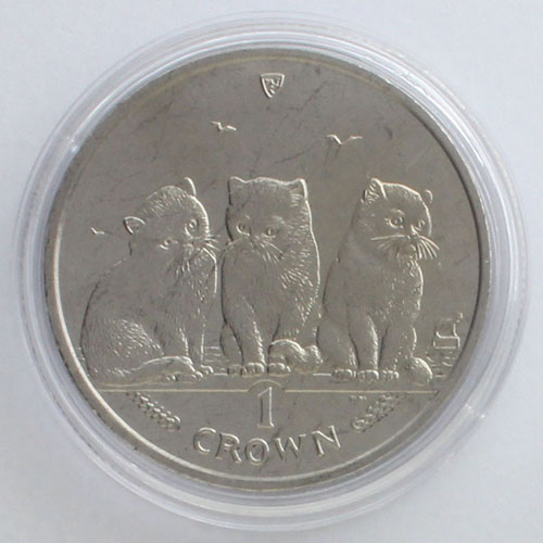 🇮🇲マン島 2006年 1クラウン白銅貨 エキゾチックショートヘアの子猫