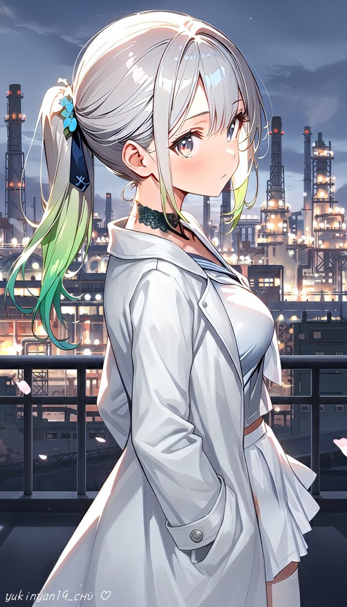 SFW #digitalart #今日は何の日 (工場夜景の日) 夜もずっと 休みなく