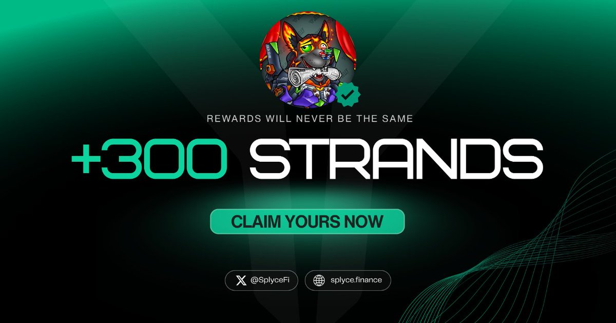 Fajar9161's tweet photo. 300 Strands claimed. 

Real-world yield is coming to Solana with @SplyceFi 

Feels good to be early.

Your turn: https://t.co/3bQGRMJOPS https://t.co/vEnvEQZCcL