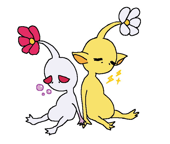 Day 14 of Drawing anything I want until I hit 1000 followers.

Yellow and White Pikmin.