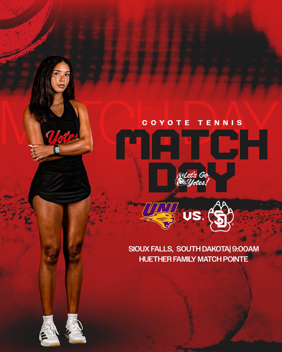 Wake up, it’s matchday‼️

🆚Northern Iowa
📍Sioux Falls, South Dakota
⏰9:00 a.m.
📊yote.us/3ORWj1j
📺yote.us/49GVuPI

#GoYotes