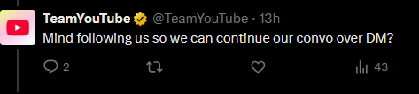 BlamSpot's tweet photo. @TeamYouTube I followed you as requested, lets get this resolved! https://t.co/HVfy0Ld5mk