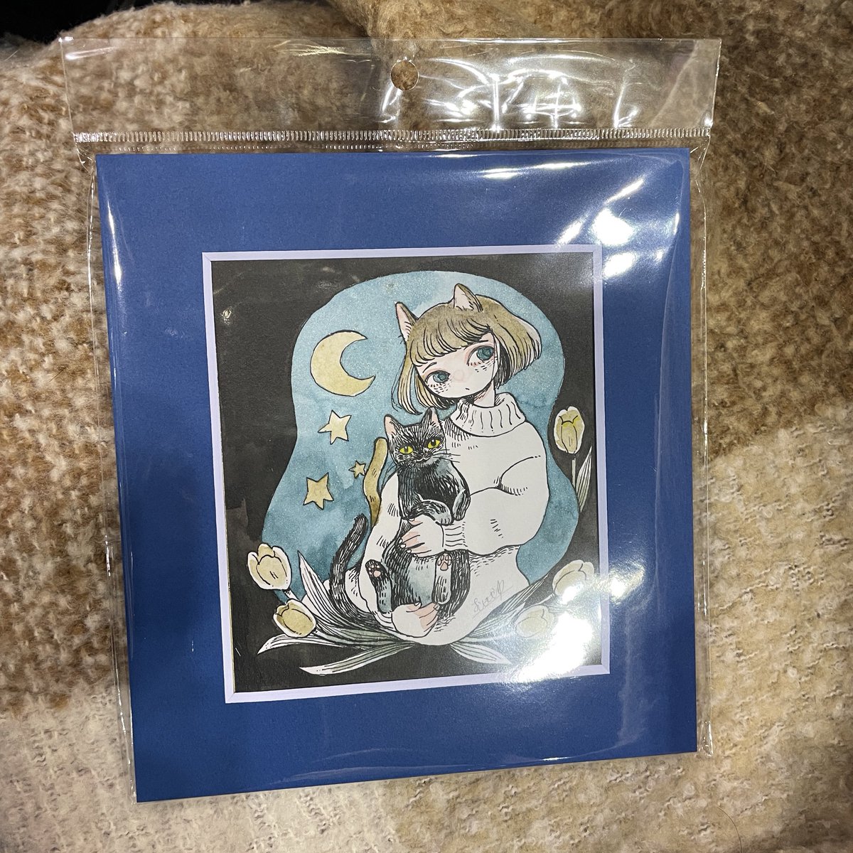 原画色紙 お迎えいただきました🐈 ありがとうございます🌘