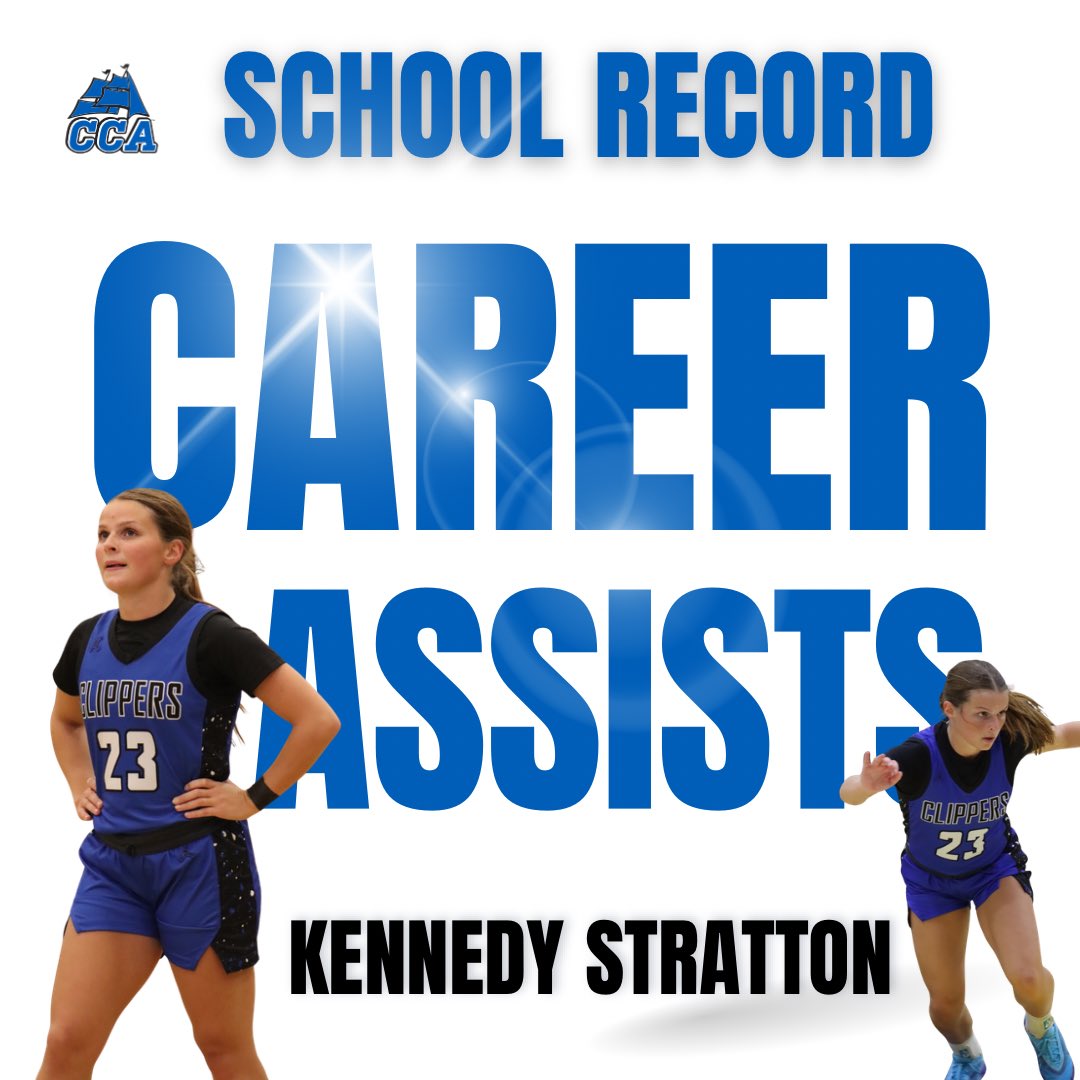 Congratulations to Kennedy Stratton on becoming the CCA career record holder in assists. Her 232 assists surpassed the prior record held by Ava Locklear