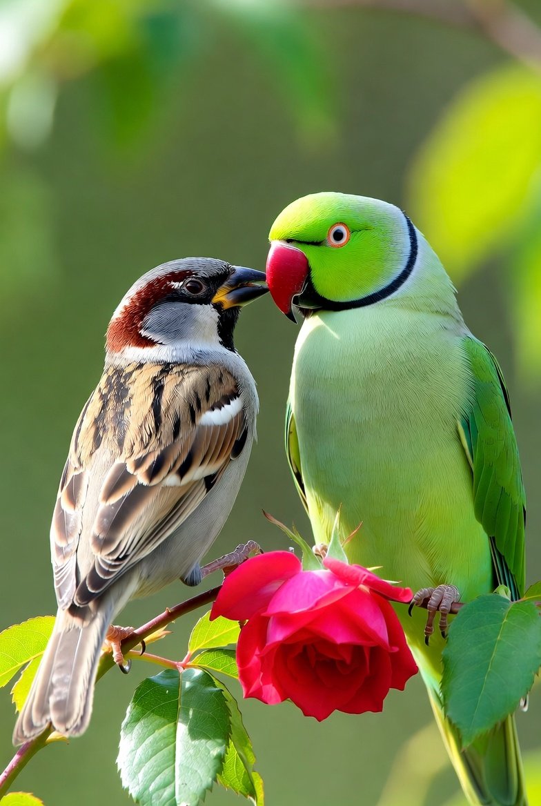 GOOD MORNING X 💙

💕 Just like these birds kissing on the rose, let's spread love &amp; good vibes to our friends today – pure morning magic! 🐦❤️