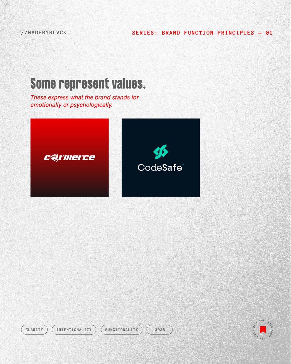 JaiyeBLVCK's tweet photo. Strong brands do not design randomly.
They decide what role the logo needs to play first.

Some logos signal category.
Some express meaning.
Some build trust.
Some create memory.

None is superior.
But one must be primary.

The mistake most brands make is trying to do all four. https://t.co/sEogfHhJbB