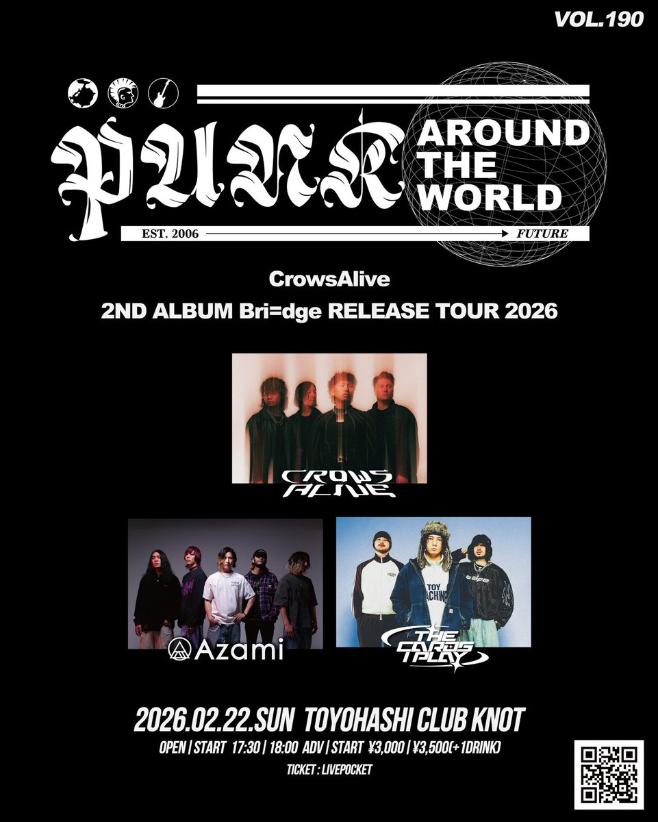 TODAY】 2026.02.22(Sun) at 豊橋club KNOT PUNK AROUND THE WORLD Vol
