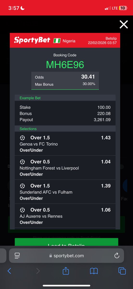 Abayomibarakat's tweet image. Let’s boom this 30 odd 
Sportybet code MH6E96
#Sportybet #stakecodes @officialmoore7 @sportybet200odd @Thank_God608