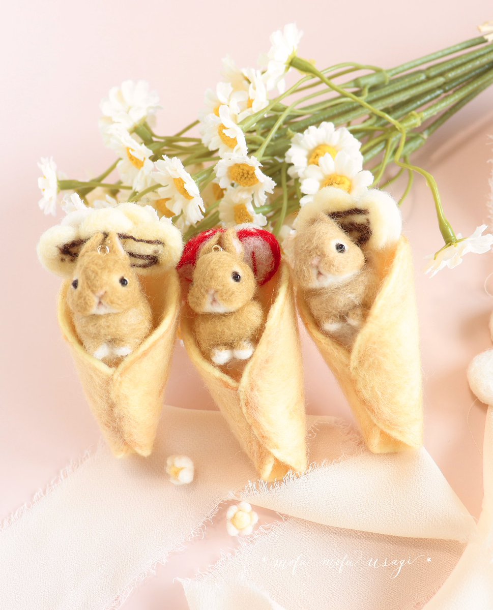 少しずつ違う表情とカラーのうさちゃん達♡ワイヤーリングのバッグ