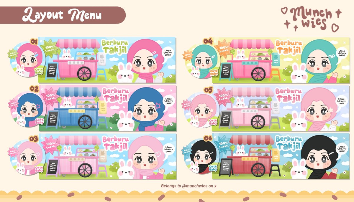 munchwies's tweet image. help repost! thankies 🩷

haii! 👩🏻‍🍳 munch bakery membawa 18 layout ready stock chibi berburu takjil 🤩🧁 28.OOO/each 🧸 avail retext, recolor, resize/bundle wabis (CHECK ALT) 💭 bisa langsung take via dm atau tele yaa 🛍

#zonauang