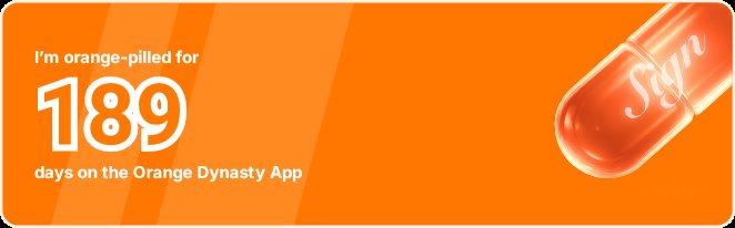 I've been Orange-Pilled and Seeing Signs for 189 days 👀🧡🐉.Join the app and be a better version of yourself!
orange.sign.global/app?user=M9VR7…