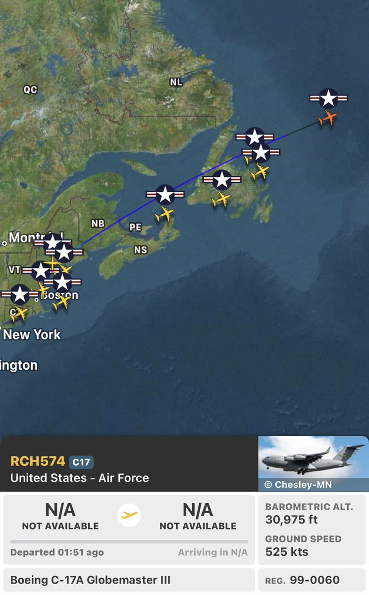 Endless weapons and equipment are now being sent to the Middle East 

At least 9 x C-17 transport en route. 🇺🇸🇮🇷