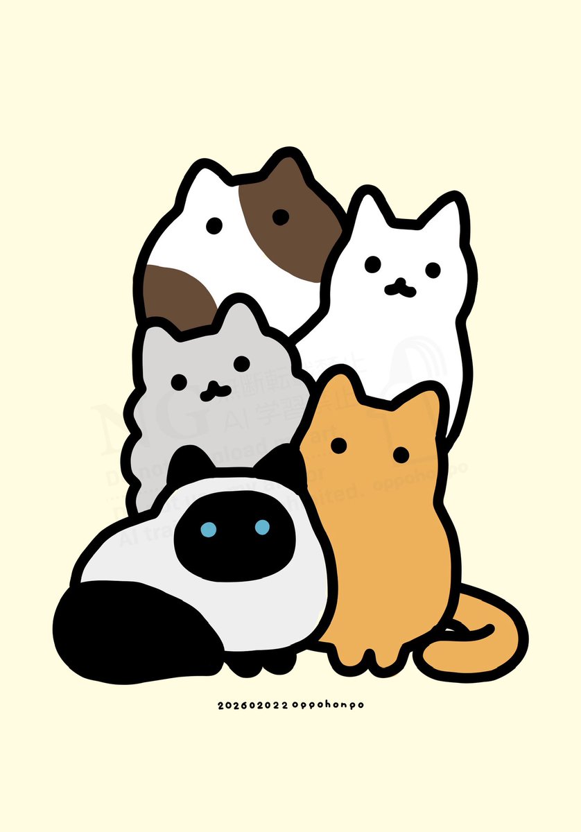 「にゃごにゃご」

#猫の日 #にゃんにゃんにゃんの日 
#illustration #illust
#イラスト #ゆるいイラスト