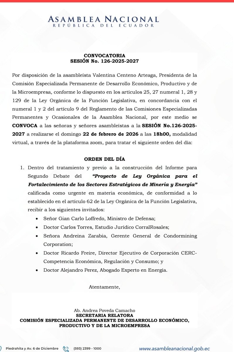 PuebloResisteEc's tweet image. En la oscuridad de la noche, el Gobierno de Noboa pretende privatizar los recursos naturales del Ecuador y venderlos a las empresas transnacionales

Se convoca a la Comisión que prepara el informe para segundo debate de una ley construida a escondidas de la ciudadanía