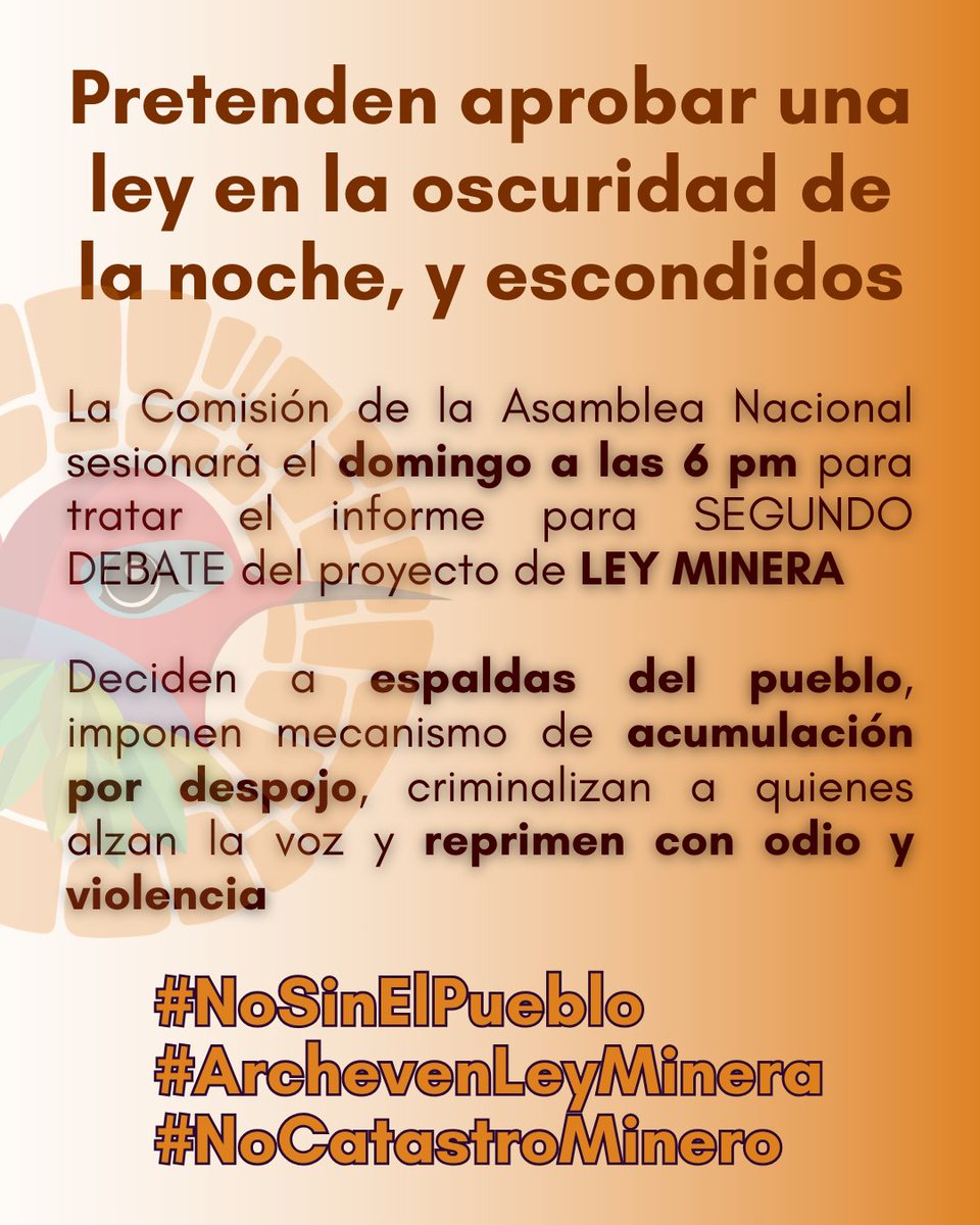 PuebloResisteEc's tweet image. En la oscuridad de la noche, el Gobierno de Noboa pretende privatizar los recursos naturales del Ecuador y venderlos a las empresas transnacionales

Se convoca a la Comisión que prepara el informe para segundo debate de una ley construida a escondidas de la ciudadanía
