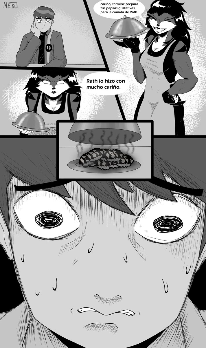 #SanValentrix2026 : 21 - Cooking
después de comer el plato para no romper los sentimientos de Rath, Ben quedo hospitalizado durante 6 meses.

#Chaquetrix #Chaquetrixfanart #Ben10 <a href="/TrixTheAlien/">Trix</a>