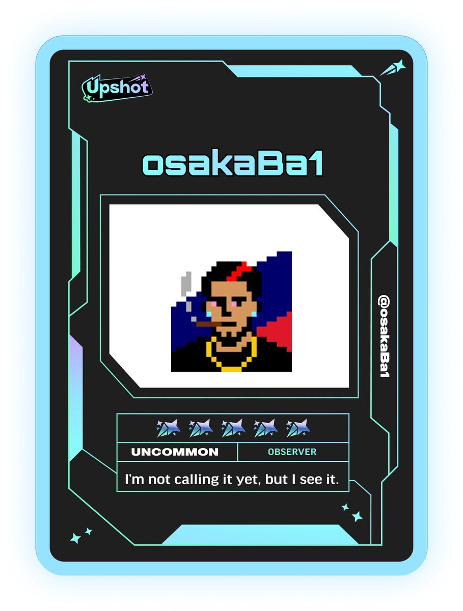 osakaBa1's tweet photo. Just ripped my Predictor Card!

Ready to claim instant cash prizes, free packs and more.

Welcome to Prediction Play on @upshot_cards

Your turn
https://t.co/AgeUYgoKwL https://t.co/Yx2uz0QSnp