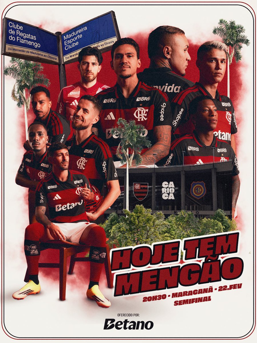 #HOJETEM MENGÃO PELA SEMIFINAL DO CARIOCÃO! 

VAMOOOOOOS JUNTOS PRO MARACANÃ NA PRIMEIRA PARTIDA DA SEMI, BUSCAR UM BOM RESULTADO! #FLAxMAD