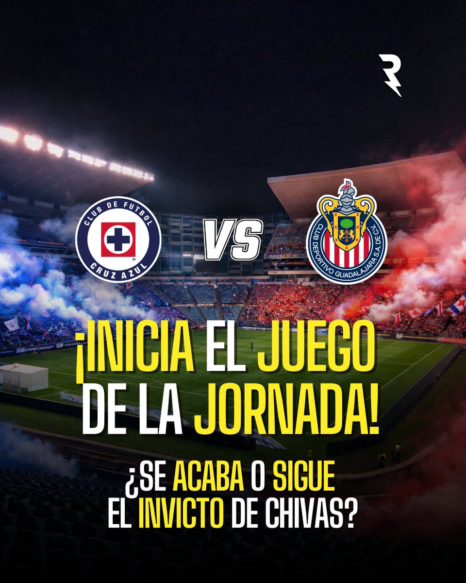 SoyReferee's tweet photo. ¡EMPIEZA EL ÚLTIMO JUEGO DE LA NOCHE! 🚂🐏

💬 ¿OPINIONES? 🔥 ¿QUIÉN SE LO LLEVA? 🔥

#CruzAzul #Chivas #CRUZAZULVSCHIVAS #LigaMX #Jornada7 https://t.co/zOZbERWaT7
