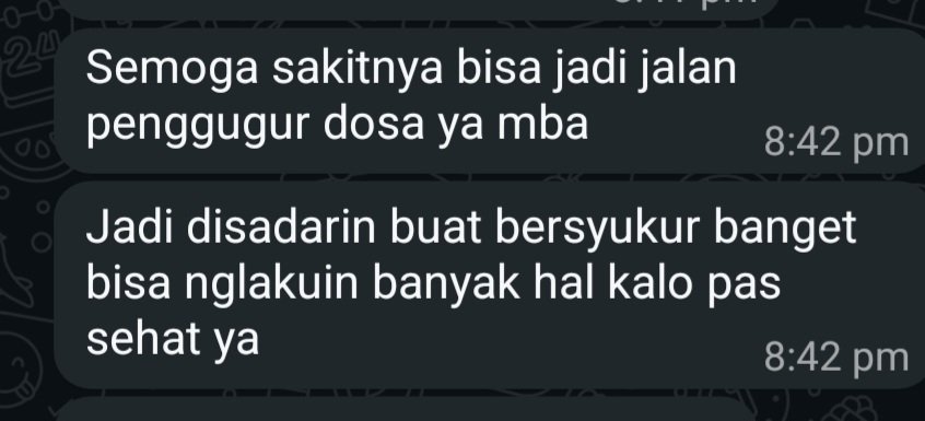 lightenupz's tweet photo. Cerita sakit di awal ramadhan yang membuatku tidak bisa berpuasa dan juga mencapai target ini itu. Masya Allah, terharu teman-temanku begitu baik 🥹✨️ https://t.co/1PORqIDtQ2