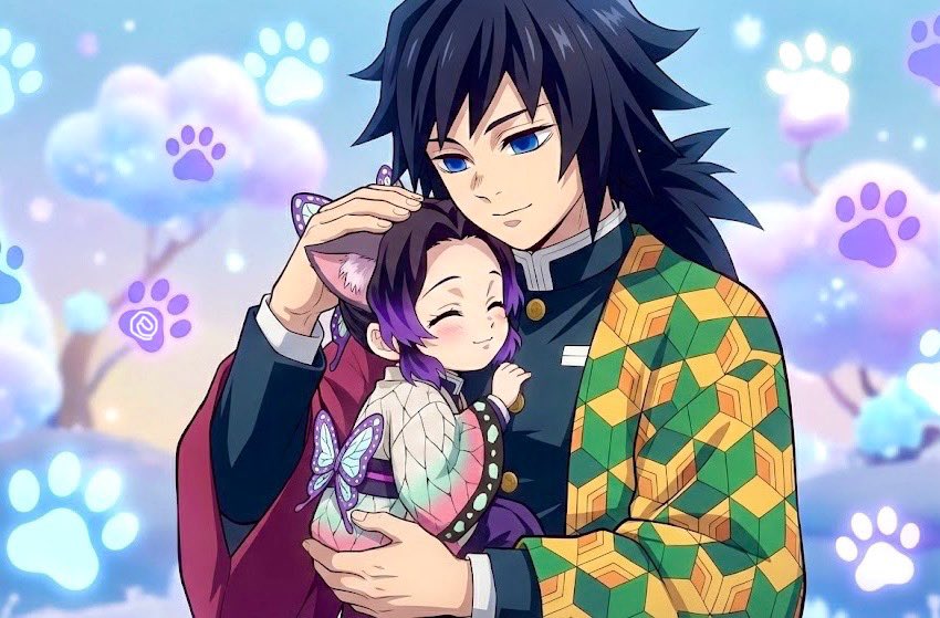 AIで遊ぶ🌊🦋。猫の日。
便利なご都合血鬼術。
#冨岡義勇　#胡蝶しのぶ