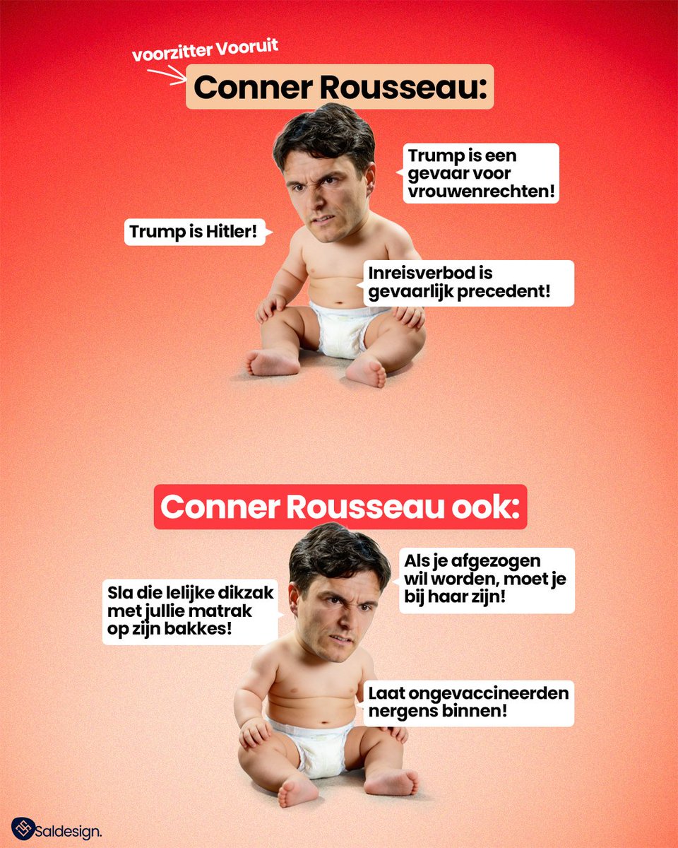 De twee gezichten van de voorzitter van Vooruit.