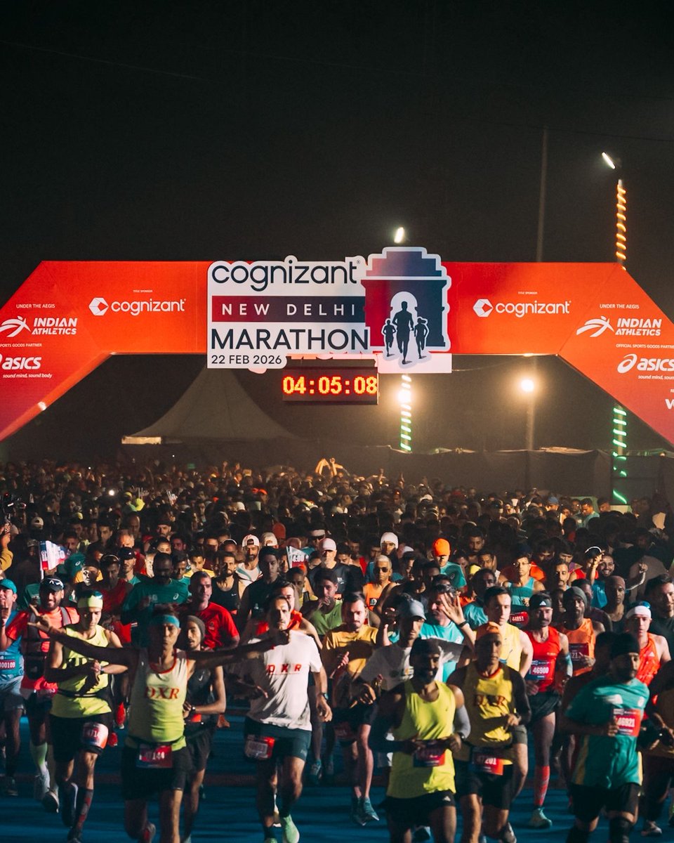 Cognizant's tweet photo. The 11th edition of the Cognizant New Delhi Marathon brought focus, grit and celebration to the city.

Our first year as Title Sponsor reflects what we stand for at Cognizant—supporting goals and prioritizing wellbeing.

See you in 2027.

#NewDelhiMarathon2026 #BeCognizant https://t.co/0VU4IgTF37