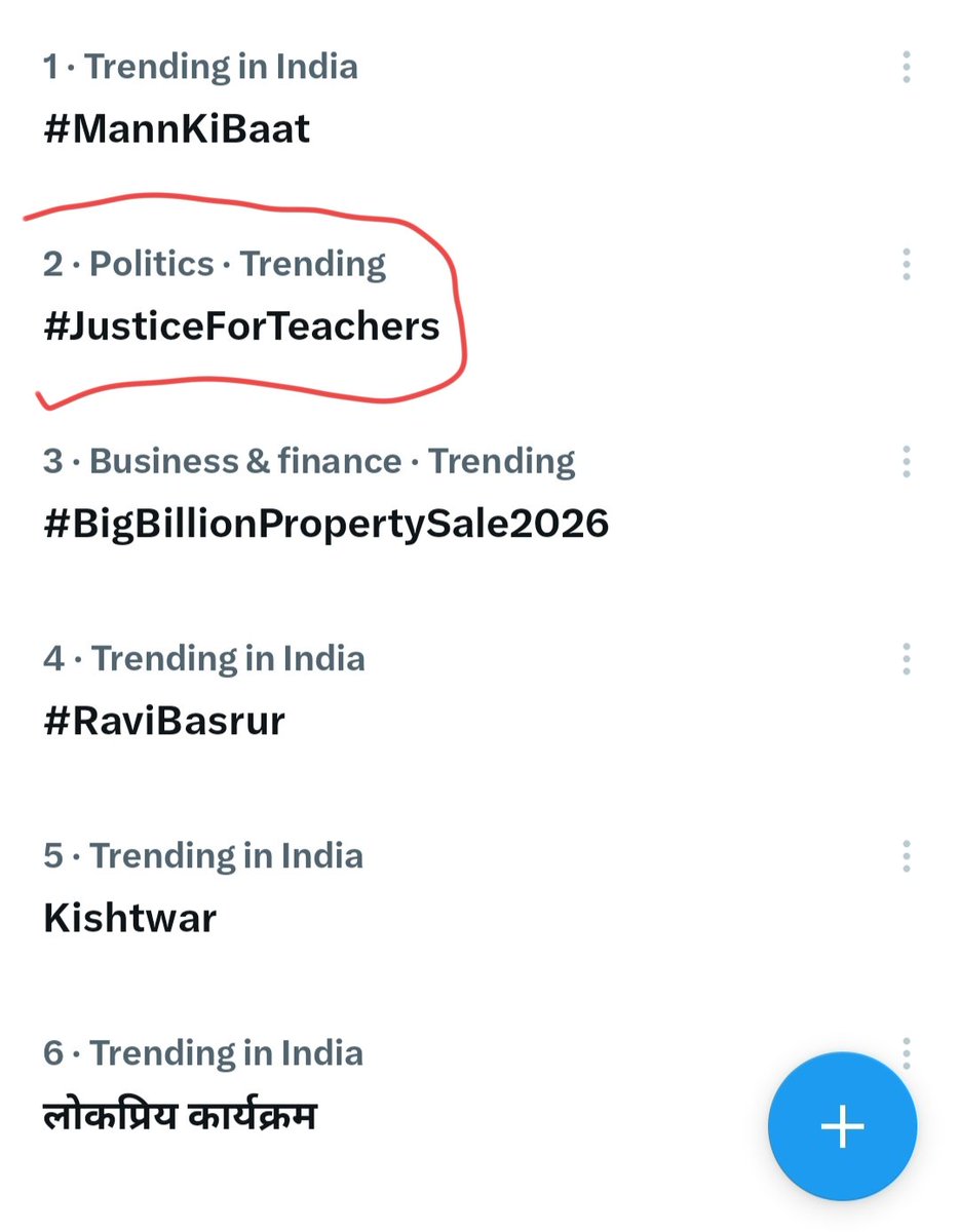 No 2 पर ट्रेंड कर रहा है hashtag 
#JusticeForTeachers
आरम्भ है प्रचण्ड।