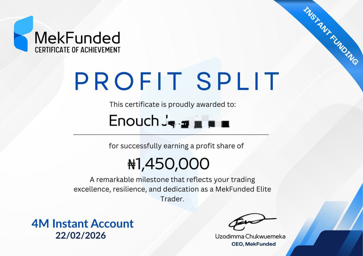 It’s a new week and our traders are already getting paid 💰

Withdrawal Certificates ✅
Funded Certificates ✅

Real traders. Real payouts. Real opportunities with MekFunded.

You could be next.

Get funded today → mekfunded.com