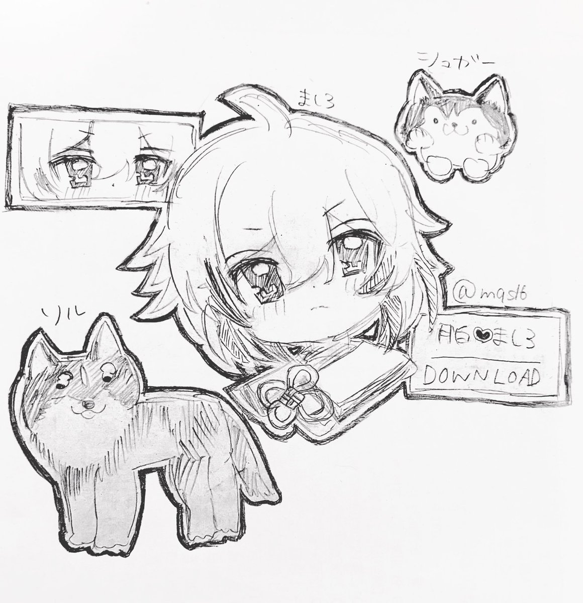 mqsl6_'s tweet photo. #月白帳 ( ᵕᴗᵕ )💫⭐︎⡱
テスト期間の勉強中に描いてたやつ( ᴖ ·̫ ᴖ )
犬下手すぎてすまん(  ;  ᷄ᾥ ᷅ )💦 https://t.co/IrK5Ouawid