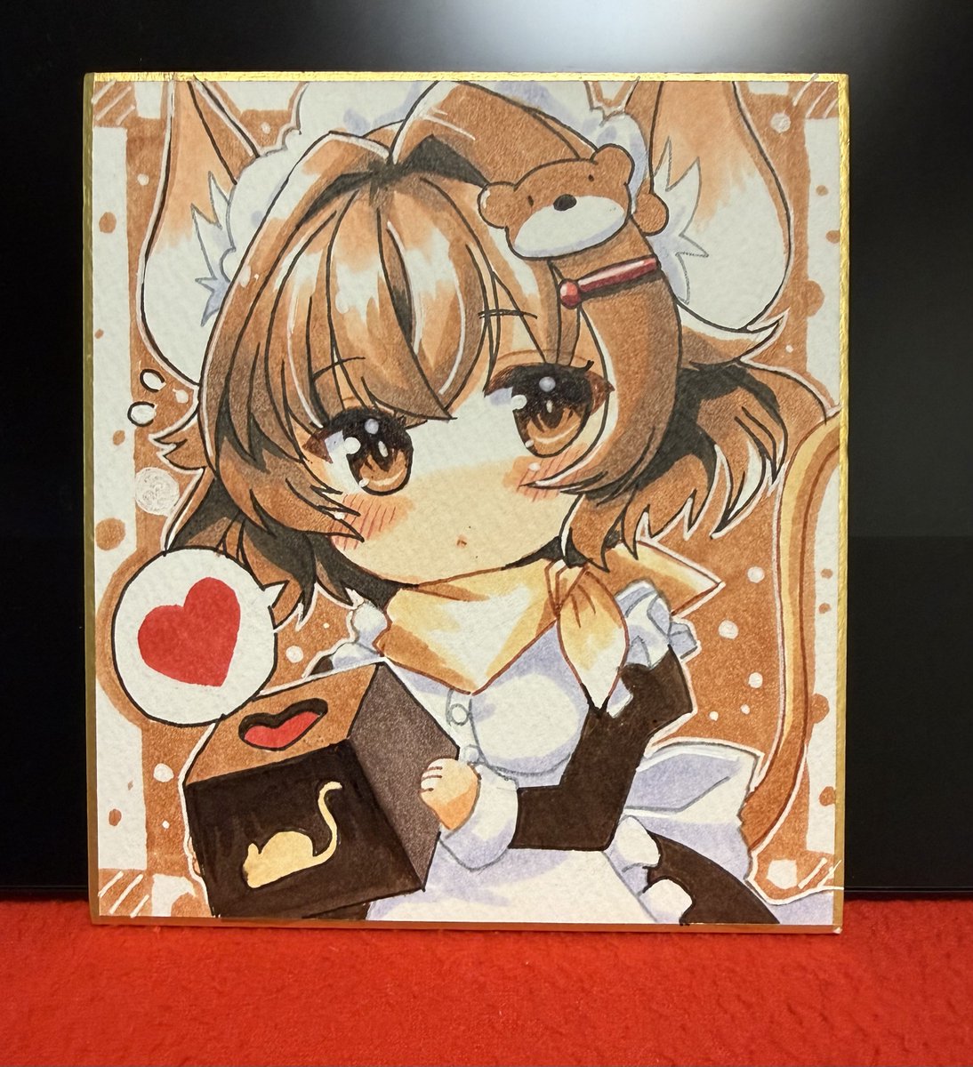 クマネズミメイドさんのミニ色紙 残っちゃいました。 月末の色紙通販の