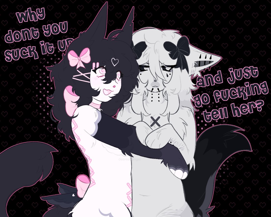 prettypawnn's tweet photo. 🩷🖤 #furryart https://t.co/b1XbuDJ9Mf