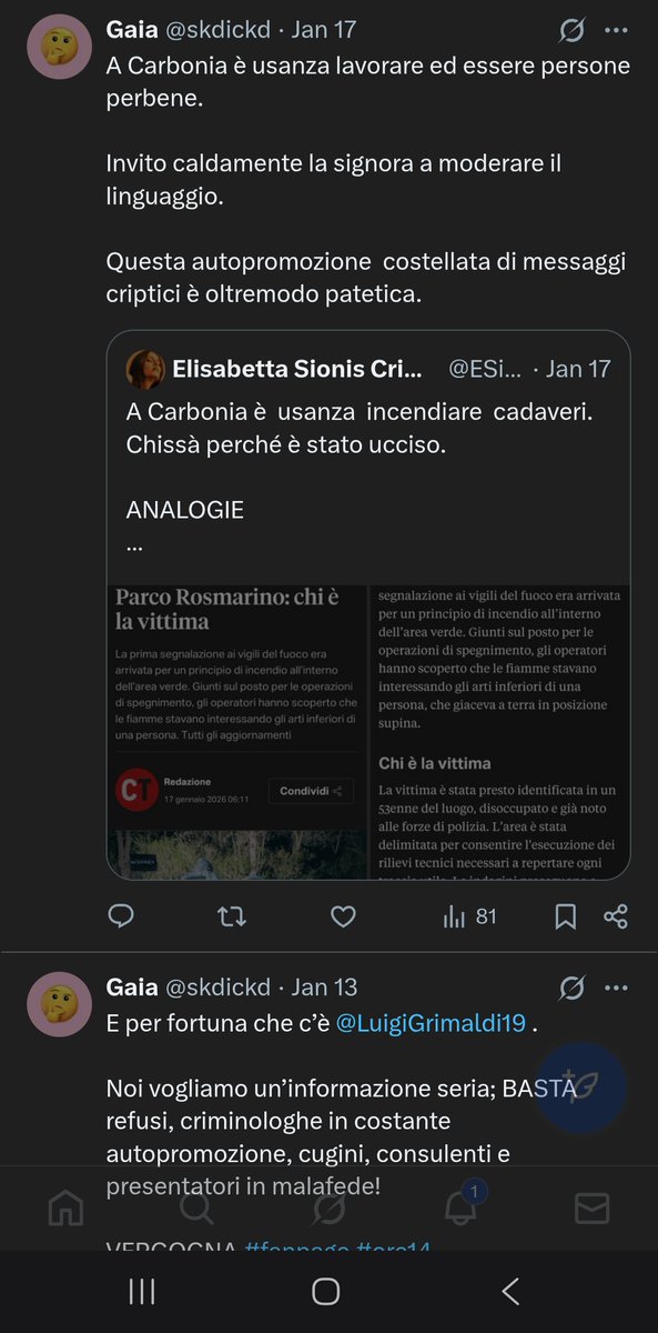 ESionis48158's tweet photo. Questo fake si finge #Fragolina convinta di essere una infiltrata della CIA, FBI, KGB.
Cara Dick (parte del tuo nick ti descrive) arriverà il momento in cui sarà resa nota la discovery. Stay tuned. Altro che Waterloo e Caporetto.
Baciamolemani
#Garlasco https://t.co/qJNlxiBE0r