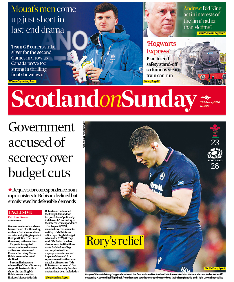 scotonsunday's tweet photo. Good morning. Here is today's front page from Scotland on Sunday https://t.co/Zak2UbjAZZ